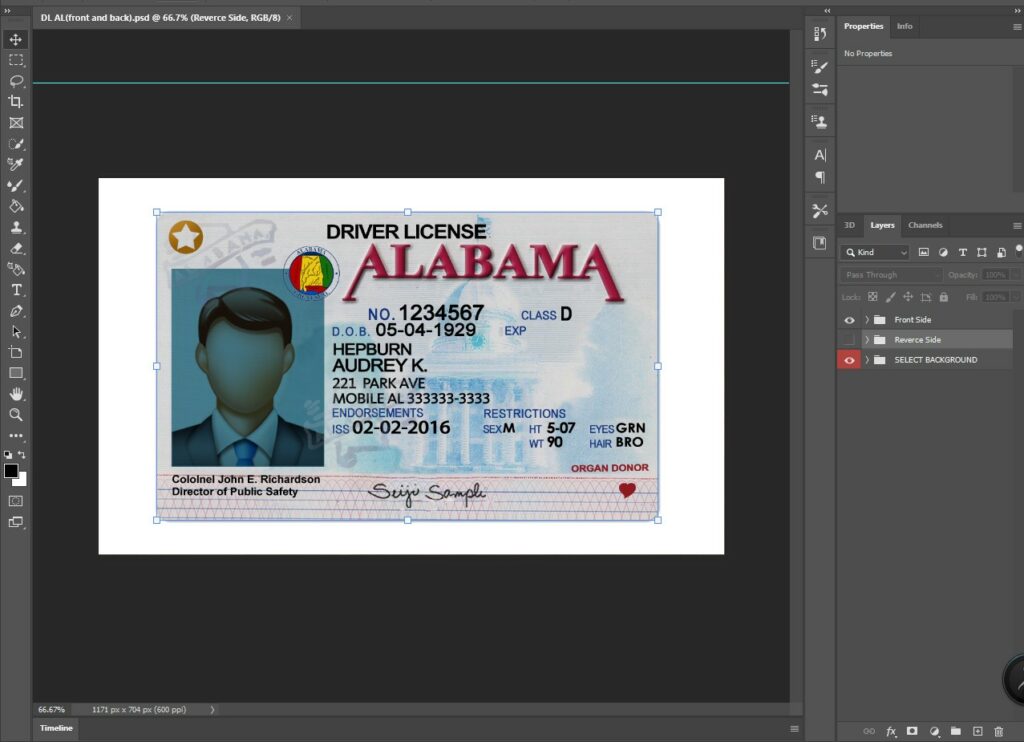 Free Alabama Drivers License Template Mexicovsa