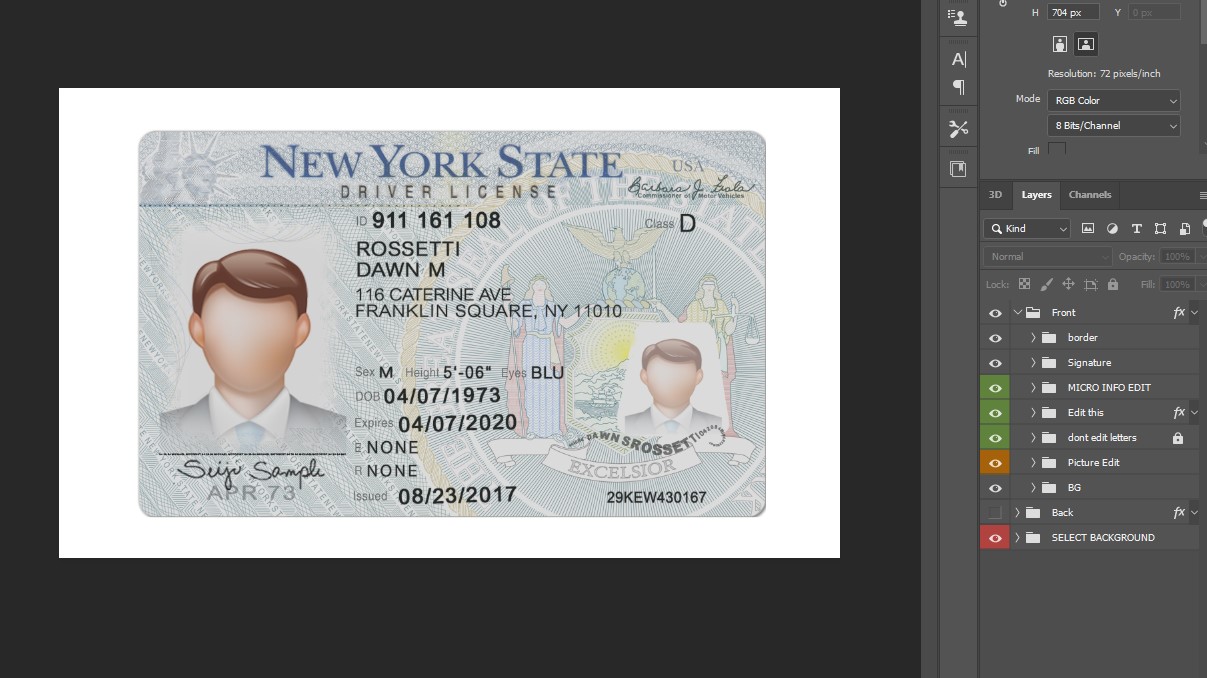 New York Driver License PSD Template EGift Card Store BD